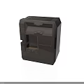 Durable Black Square Electronic Device Enclosure With Interface Panel And Slots