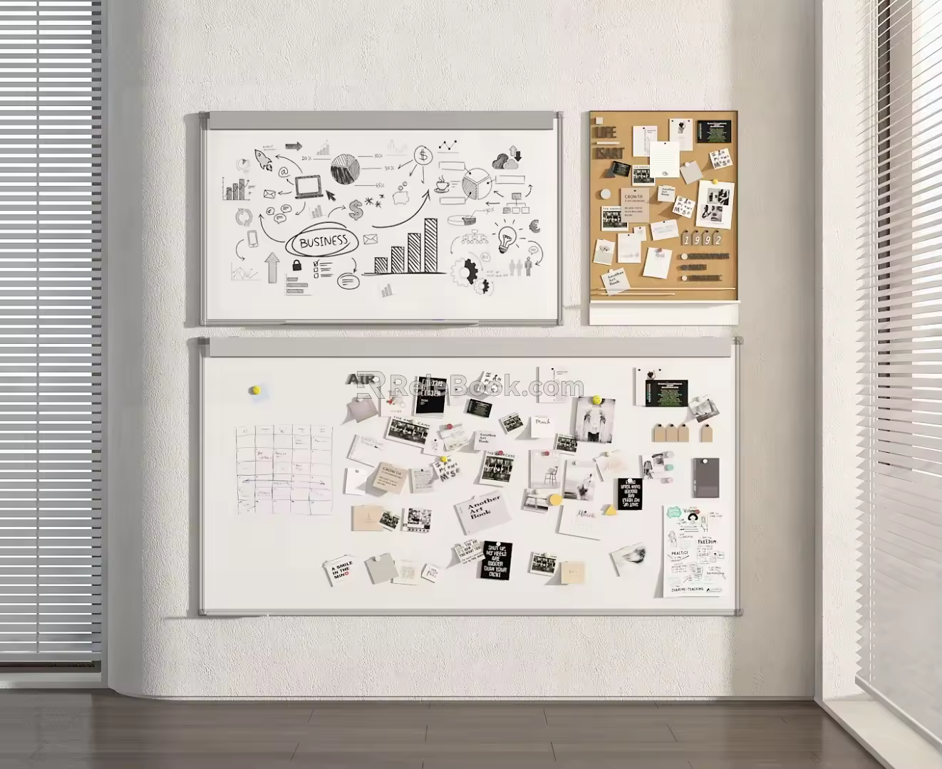 Modern Post-it Wall Post-it Notes Wall Post-it Notes Whiteboard Writing Pad 3d model