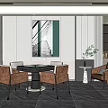 Modern Chess and Card Room Mahjong Room Mahjong Table Combination Mahjong Hall Decorative Cabinet Background Wall Sofa Coffee Table 3d model