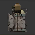 Retro Industrial Light Fixture Set With Metal Frame Mesh And Cylinder Designs