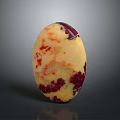 Oval Shaped Natural Stone Featuring Yellow Red And Purple Color Patterns