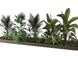 Bonsai plant ornaments green plant box 3d model