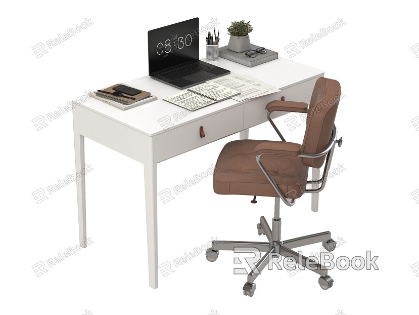 Desk and chair combination model