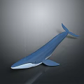 Realistic Blue Whale 3D Model with Smooth Body on Gray Background 3d model