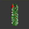 Christmas Wreath Decoration With Green Pine Red Bow Golden Bells And Berries