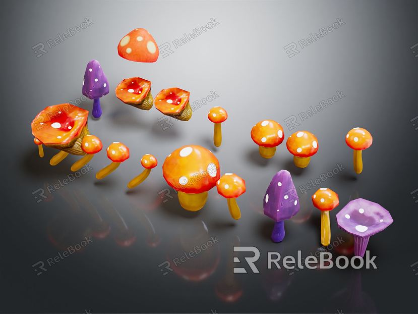 Modern Mushroom Cartoon Mushroom Animation Mushroom model