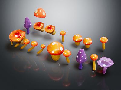 Modern Mushroom Cartoon Mushroom Animation Mushroom model