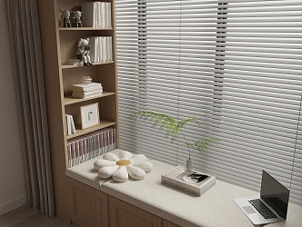 Bay Window Cushion Bay Window Cabinet Floating Window Sill 3d model