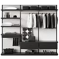 Modern Minimalist Closet Interior With Hanging Garments Drawers Shelves And Storage Hats