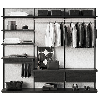 Modern open wardrobe 3d model