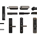 Lock Key Door Handle Smart Lock Fingerprint Lock 3d model