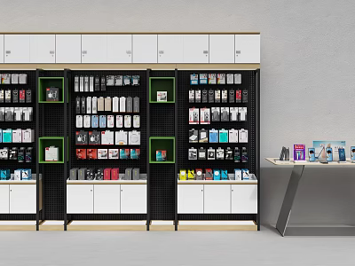 Modern Retail Display Shelves With Multi Tiered Racks And Organized Products 3d model
