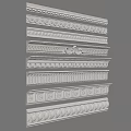 Various Decorative Crown Molding Designs with Ornate Patterns for Interior Decoration