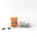 Cozy Animal Themed Throw Pillows Set With Orange Gray And White Designs