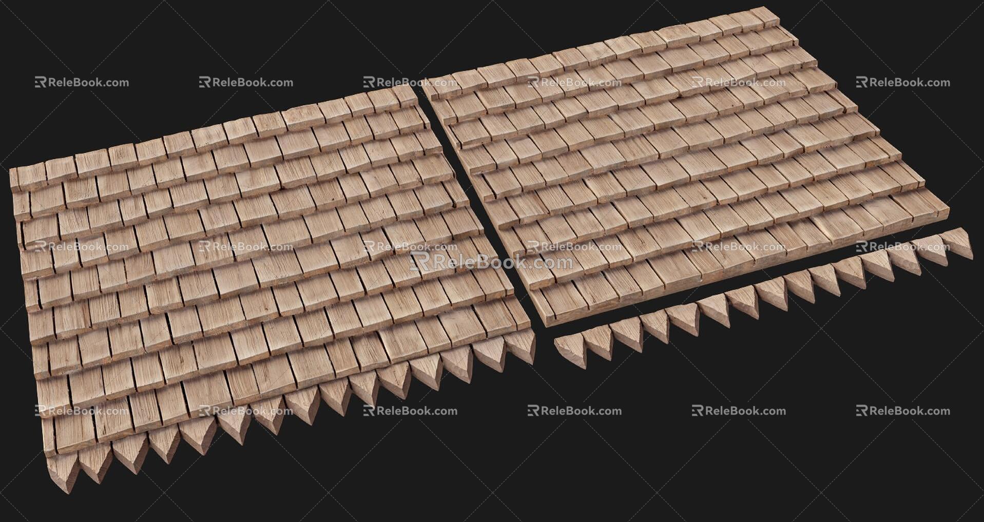 Modern Wooden Roof Tiles Wooden Roof Tiles 3d model