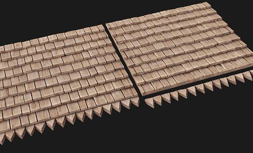 Modern Wooden Roof Tiles Wooden Roof Tiles 3d model