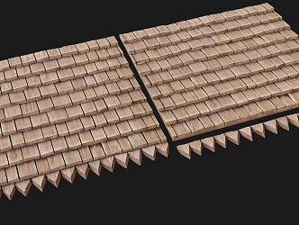 Modern Wooden Roof Tiles Wooden Roof Tiles 3d model