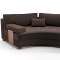 Curved Dark Brown Sectional Sofa with Modern Design Comfortable Cushions and Sturdy Legs