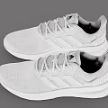 Adidas White Mesh Running Shoes With Three Stripe Design And Lace Up Closure