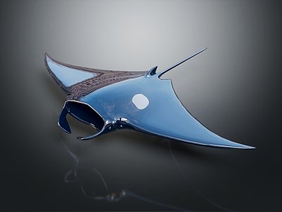 Modern Fish Manta Ray Bubble Fish Marine Animals Deep Sea Fish 3d model