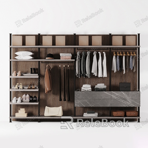 Modern wardrobe clothing store display stand model