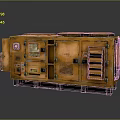 Orange Heavy Duty Industrial Generator With Metal Casing Control Panel And Vents On Wheeled Base