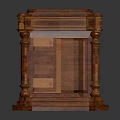 Antique Classical Wooden Desk With Carved Drawers Decorative Legs And Intricate Design