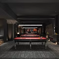 Modern Billiard Room Interior Design With Pool Tables And Stylish Lighting Fixtures
