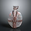 Vintage Water Bottle With Leather Strap And Antique Design For Daily Use