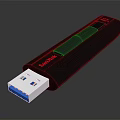 SanDisk Black USB Flash Drive With High Speed Data Transfer And Portable Design 3d model