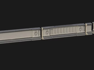 Modern Wall Building Components 3d model Modern Wall Building Components 3d model