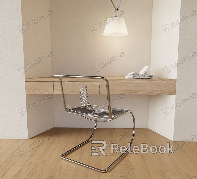 Glass Cantilever Chair Dining Chair Book Chair model