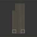 Industrial Building 3D Model With Sloped Roof Square Towers And White Walls