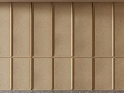 Modern Interior Wall With Wooden Wainscoting Panels And Sleek Panel Design 3d model