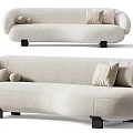 Modern Curved Multi-seater Sofa with Soft Fabric Multiple Colors and Decorative Pillows