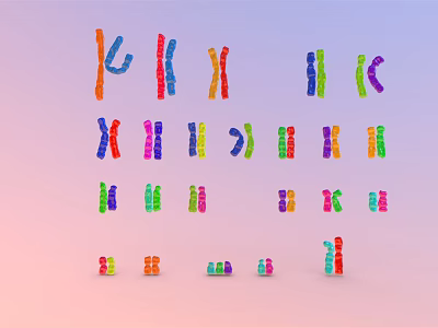 Medical Device For Genetic Research Featuring Colorful Chromosome Models In Laboratory 3d model
