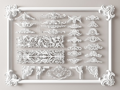 European-style carved 3d model