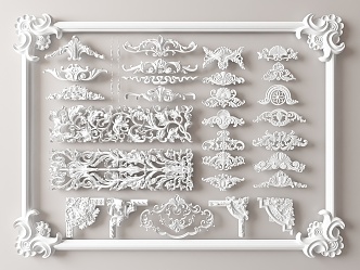 European-style carved 3d model