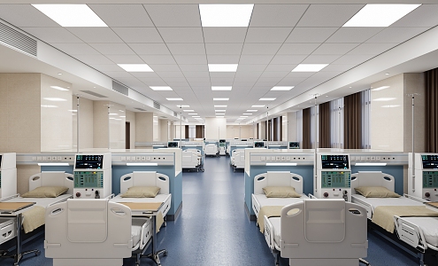 Modern Hospital Dialysis Room 3d model