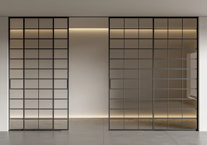 Modern glass sliding door glass sliding door 3d model
