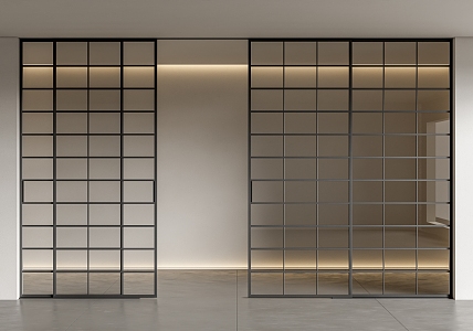 Modern glass sliding door glass sliding door 3d model