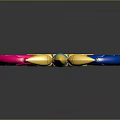 Colorful Stringed Musical Instrument With Pink Blue Gold Ring Design Leaf Ornament And Blue Gemstone