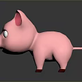 Cute Pink Pig Stuffed Toy With Blue Eyes Pink Ears And Red Hooves