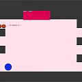 Game Character On Pink Platform Level With Blue Ladders Boxes And Barrels