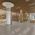 Modern Service Hall Interior With Spacious Space Green White Walls Service Counter And Wall Icons