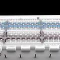 Public Waiting Area Layout With Rows Of Seats And Central Passageways Design