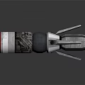 Modern Rocket Weapon Featuring Red Head Metallic Structure And Fins Design Elements