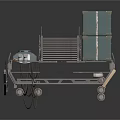 Industrial Platform Structure With Wooden Deck Stairs Containers And Railings