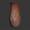 Artistic Sculptural Carving On Red Vase With Intricate White Lines