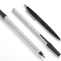 Three Black and Silver Pens with Sleek Textured Bodies for Daily Writing